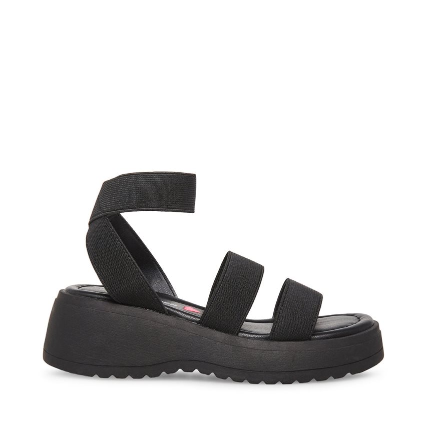 Black Steve Madden Jsammie Kids\' Platform Sandals | PH 1837UXO